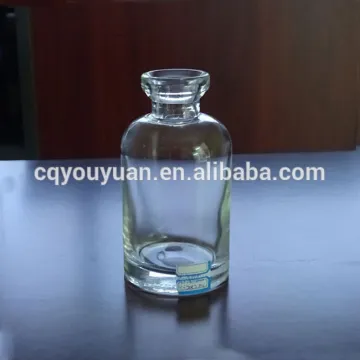 Empty Cork Top Round Glass White Bottle 250 ML Bottle Glass Clear