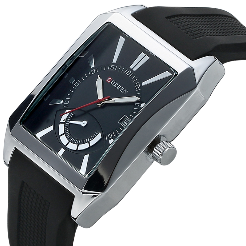 curren rectangle quartz watch business wristwatch for business men