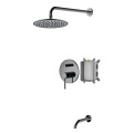 Brushed Nickel Rainforest Shower System With Rain Head