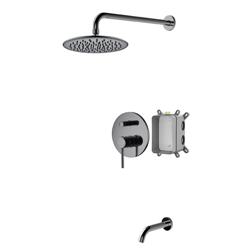Brushed Nickel Rainforest Shower System With Rain Head