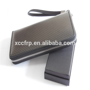 100% carbon fiber zips wallets carbon fiber business wallets for Christmas Day gift