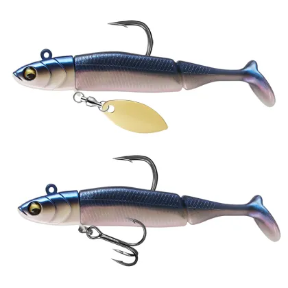 15g-20g Fishing Silicone Shad Bait Glitter Lead Head Jig Swimbait