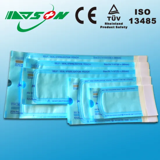 Sterilization equipment packaging self sealing pouches