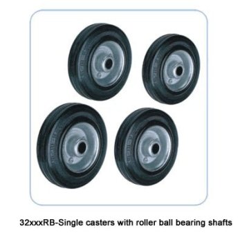 Single casters with roller ball bearing shafts 32xxxRB
