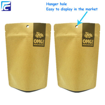 Customized Stand-Up kraft paper bags for milk chocolate