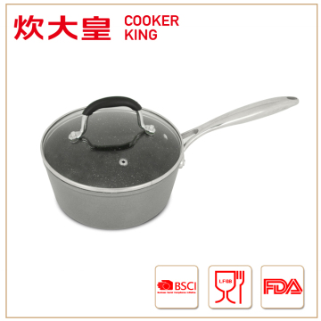 20cm grey forged aluminium sauce pan with marble coating