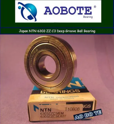 Single Row Ntn Ball Bearings Japan For Pharmaceutical , Ntn 6303zz C3