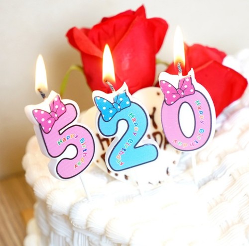 어린이를위한 뜨거운 판매 파라핀 왁스 번호 생일 촛불
