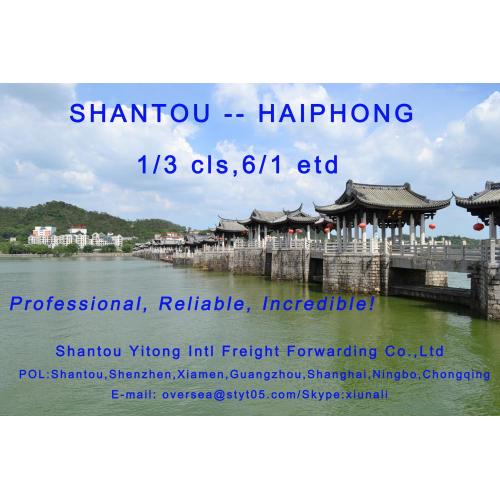 Consolidación de LCL envío desde Shantou a Haiphong