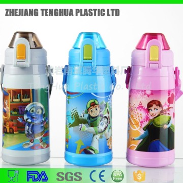 Colorful Stainless Steel Cartoon Water Bottles For Baby/Kids With Straw
