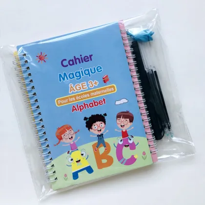 3D French Deep Groove Magic Copybook: Reusable Kids Handwriting Practice and Learning Tool