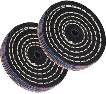 Vibratite 3 Inch Denim Abrasive Buffing Wheels - 1/2 Inch Thick, Spiral Sewn with 3/8 Inch Arbor Hole