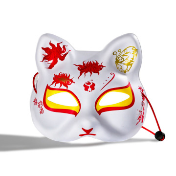 Máscara Red Floral Fox Estilo Japonês