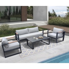 Patio Deep Seating Teak Arm Outdoor Sofa