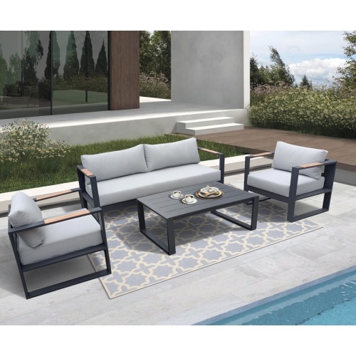 Patio djippe sittende teakarm earm outsdoor sofa