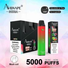 Oplaadbare wegwerp vape 5000 puffs batterij 850 mAh