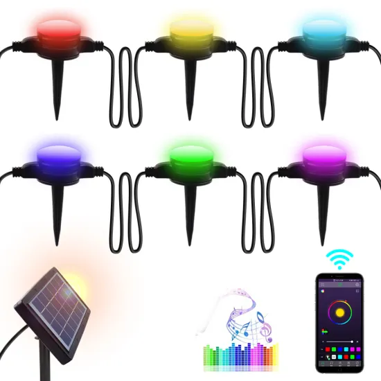Bluetooth Solar Ground String Light 3W 50FT 15LED USB Charging