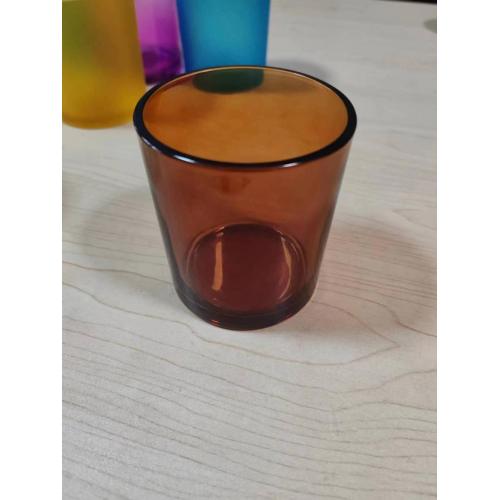 Coloer glass bottles small size jars candle holder