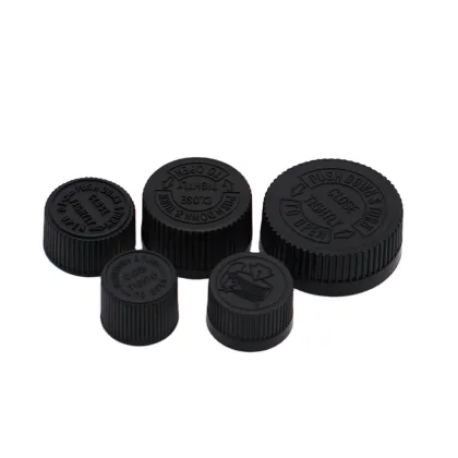 Black Child Proof Cap Medicinal Bottle CRC Cap