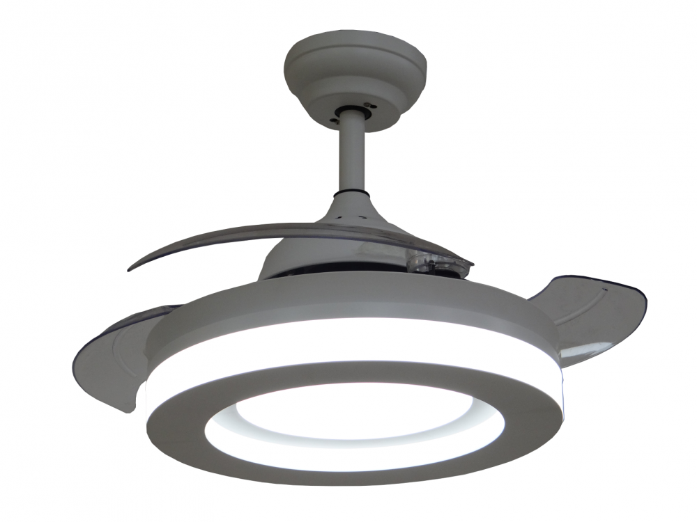 42-inch Grey Retractable Ceiling Fan with LED Light