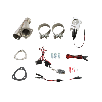 Stainless Steel Exhaust Y-Pipe Kit with Remote Control - 76mm/63.5mm Fitment