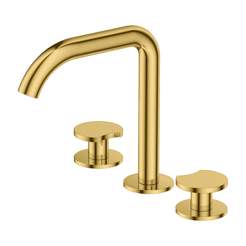 Mosiądzy Mikser Tap Gold 3-Hole Basin Mikser Mikser