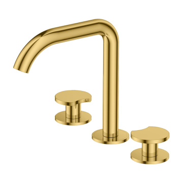 Brass Mixer Tap Gold 3-holes bassin mixer kraan