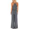 Womens Sleeveless Spaghetti Strap Wide Leg Pants