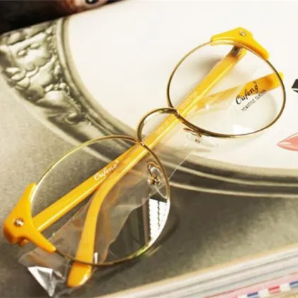 Big Round Glasses Frame Half New Retro