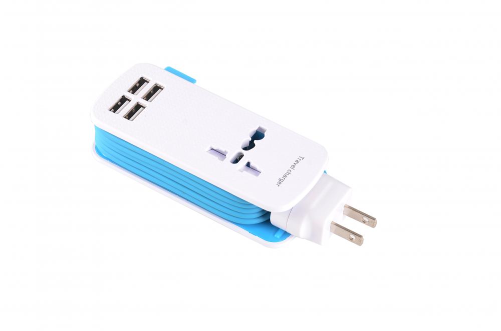 US Plug 4 Ports Travel Charger with Usb