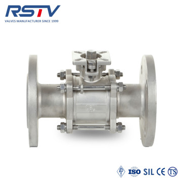 Floating Stainless Steel 3pc Flanged Ball Valve dengan Pad Pemasangan ISO5211