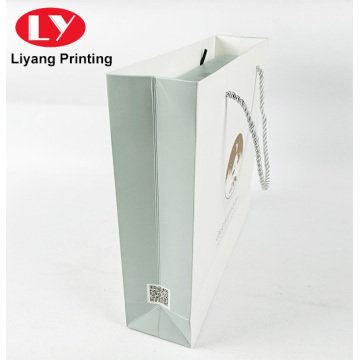 Custom Printed White Shopping Paper Bag With Handles