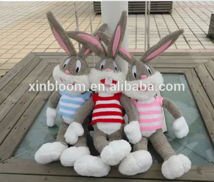 kids birthday festival present lovely cartoon animal style bugs bunny plush toy doll with clothes