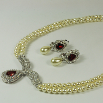 White Pearl Jewellery Set for Wedding