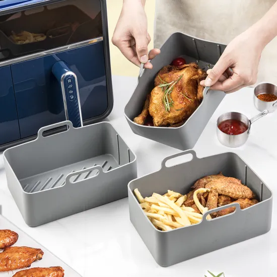 Compatible Silicone Air Fryer Basket and Liners for Non-Stick Cooking