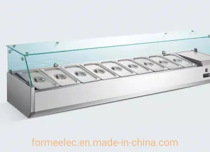 100cm 120cm 150cm180cm 200cm Salad Cabinet Refrigerator Pizza Fridge Salad Fridge Salad Bar