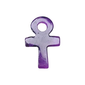 Amethyst Ankh Pendant (20x30mm) Handmade Craved for DIY Making Jewelry