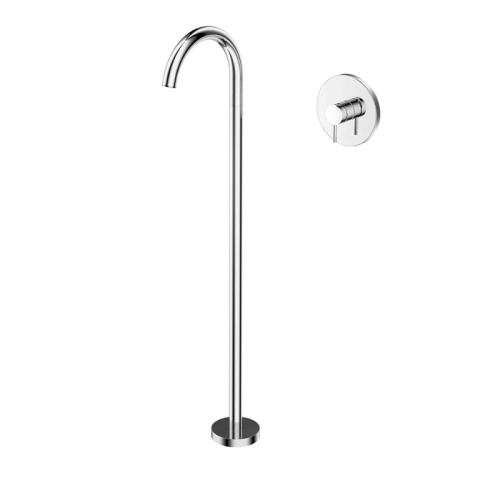 Single lever bath or basin faucet floor-standing for concealed installation