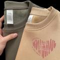 Peach Heart Pullover Kaus kosong Sweater Fleece