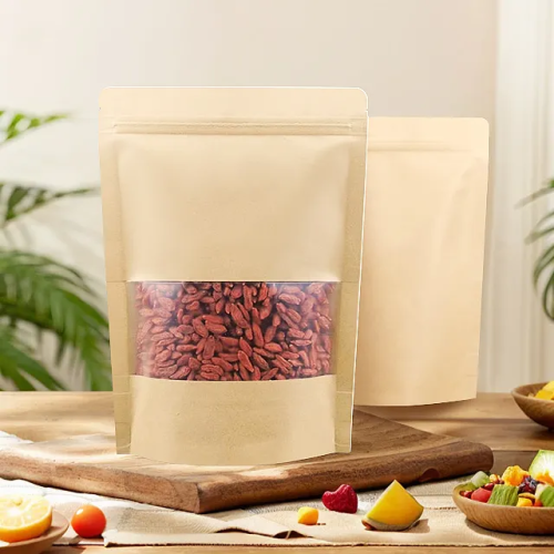Kraft Stand Up Pouches with Window