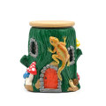 Fantasy Mushroom House Glass Storage Jar