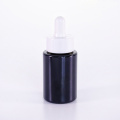 Luxurious Black Essential Oil Bottle 20ml black glass serum bottle with white dropper Factory