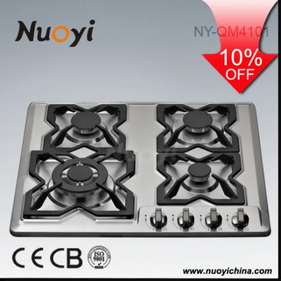Cooking appliance camping 4 burners gas stove with metal cover