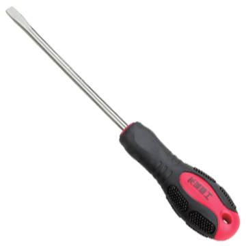 Cr-V Black Nickel Finished Screwdriver with 2-Color Elastic Handle