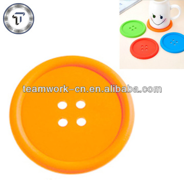Novelty button shape silicone drink coasters