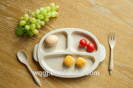 Environmental Degradable Wheat Straw Fiber Dishes Continental Pastel Retro Wheat Plates Monkey Shape Kids Dinner Plate