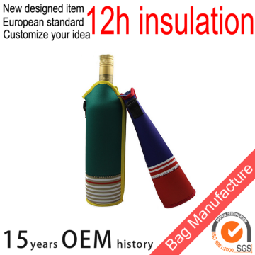 2016 wholesale gel Wine thermal bag / bottle cooler bag