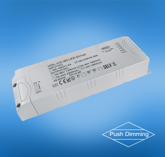 No noise 80w dimmable led driver push