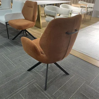Wholesale Latest Stylish Design Fabric Armrest Dining Chairs