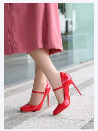 Elegant Bridal Leather Mary Jane Heels & High Heel Pumps for Weddings
